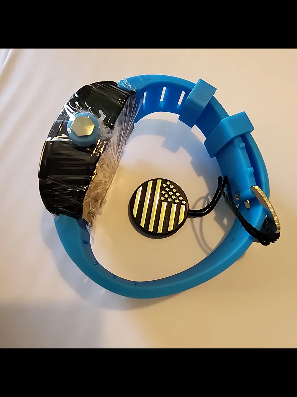 Blue Iced Out Silicone Band Watch Rhinestone Bling Fashion Watch Unisex